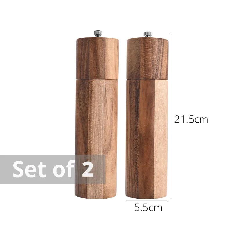 Rynx | Elegant Acacia Wood Spice Mill Duo - Premium Kitchen Spice Mill