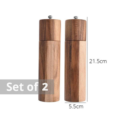 Rynx | Elegant Acacia Wood Spice Mill Duo - Premium Kitchen Spice Mill