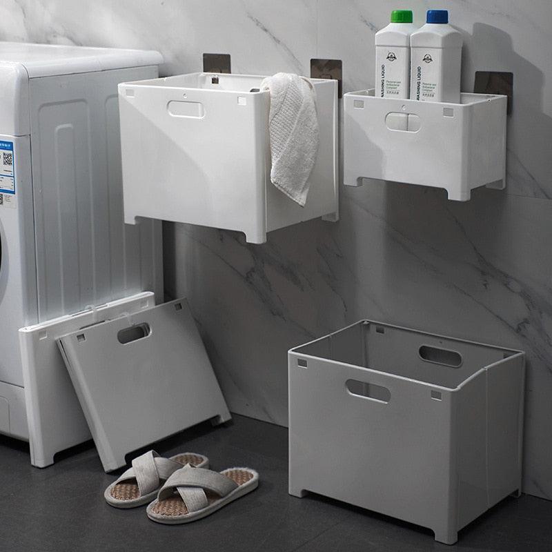 Rynx | Stylish Wall Mounted Folding Laundry Basket: The Ultimate Space Saving Organizer