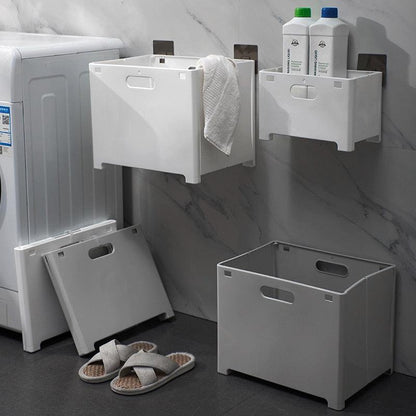 Rynx | Stylish Wall Mounted Folding Laundry Basket: The Ultimate Space Saving Organizer
