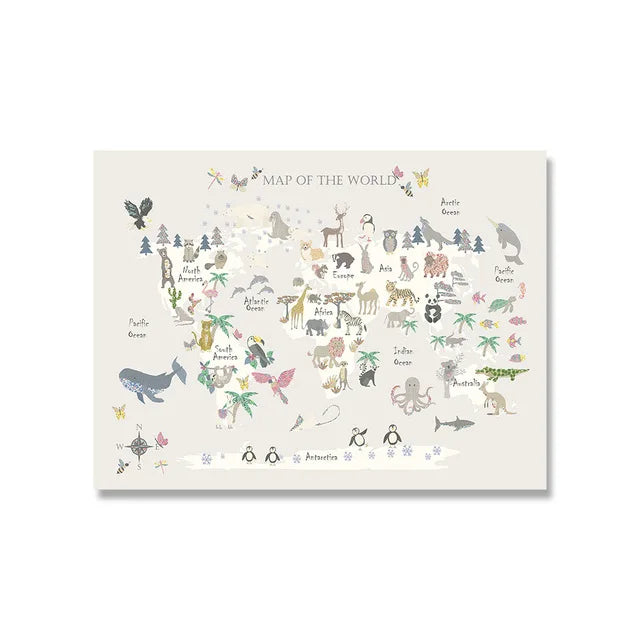 Rynx | World map canvas poster