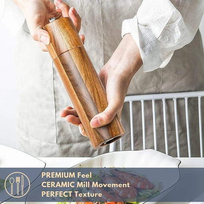 Rynx | Elegant Acacia Wood Spice Mill Duo - Premium Kitchen Spice Mill