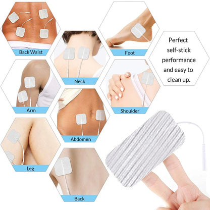 Rynx | Therapeutic TENS Electrode Pads with Conductive Gel - Muscle Stimulator Massage Patches for Physiotherapy Relief & Pressure Pulse Therapy
