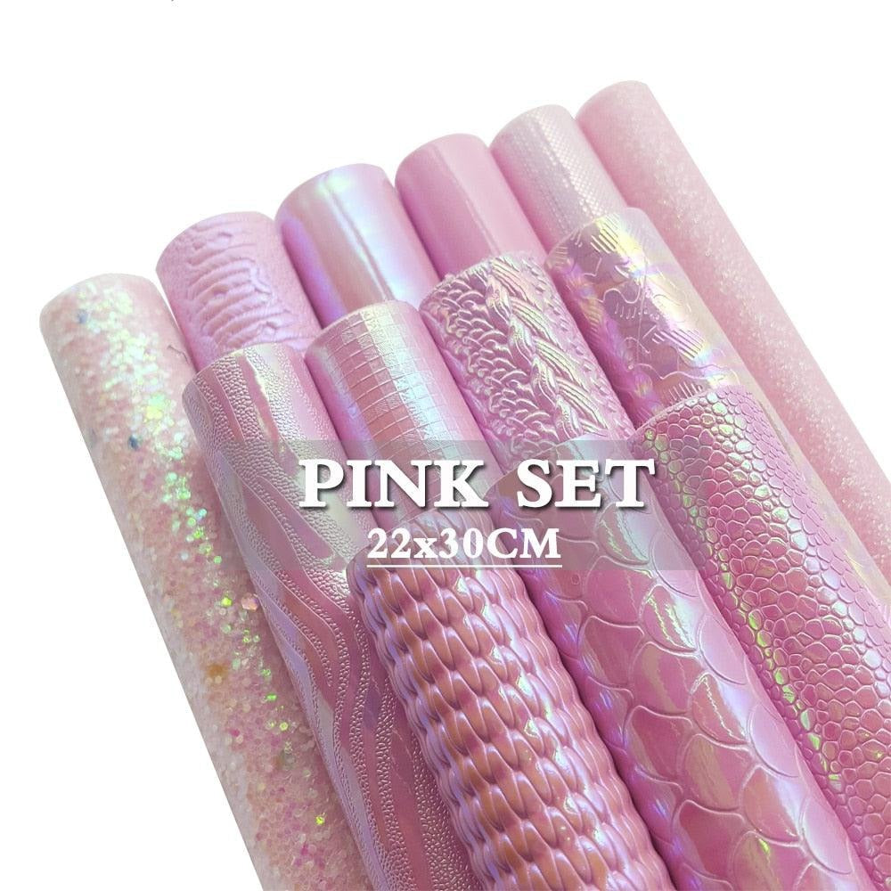 Rynx | Sparkling Pink Holographic Hard Glitter Fabric - Premium Crafting Delights