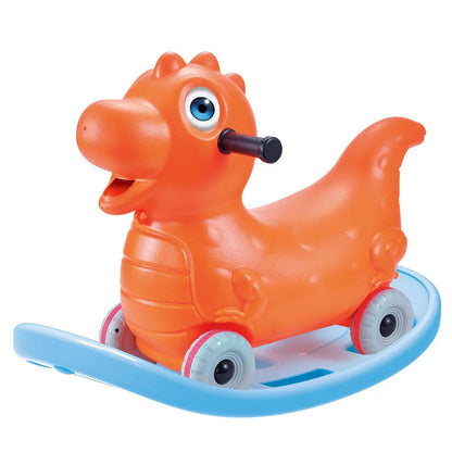 Rynx | Kids Dinosaur Rocker Scooter – 2-in-1 Sliding Toy for Toddlers | Soft Wheels, Removable Footrest, Balance Trainer | From 12 Months+