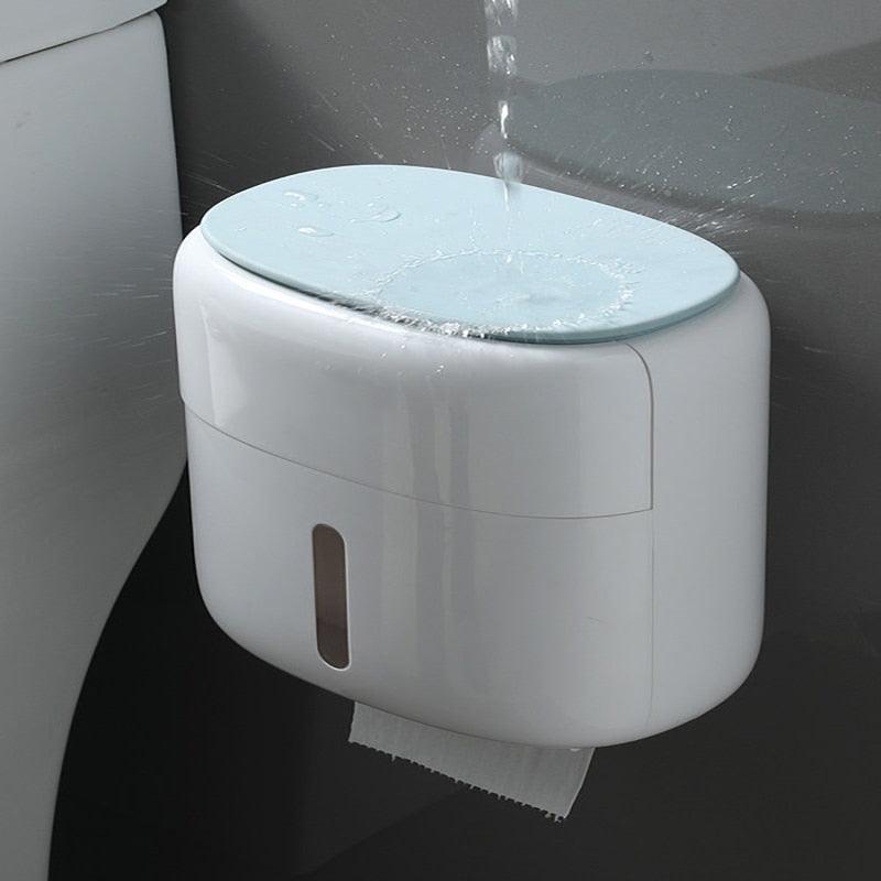 Rynx | Bathroom organizer with phone holder and quick-change toilet paper function