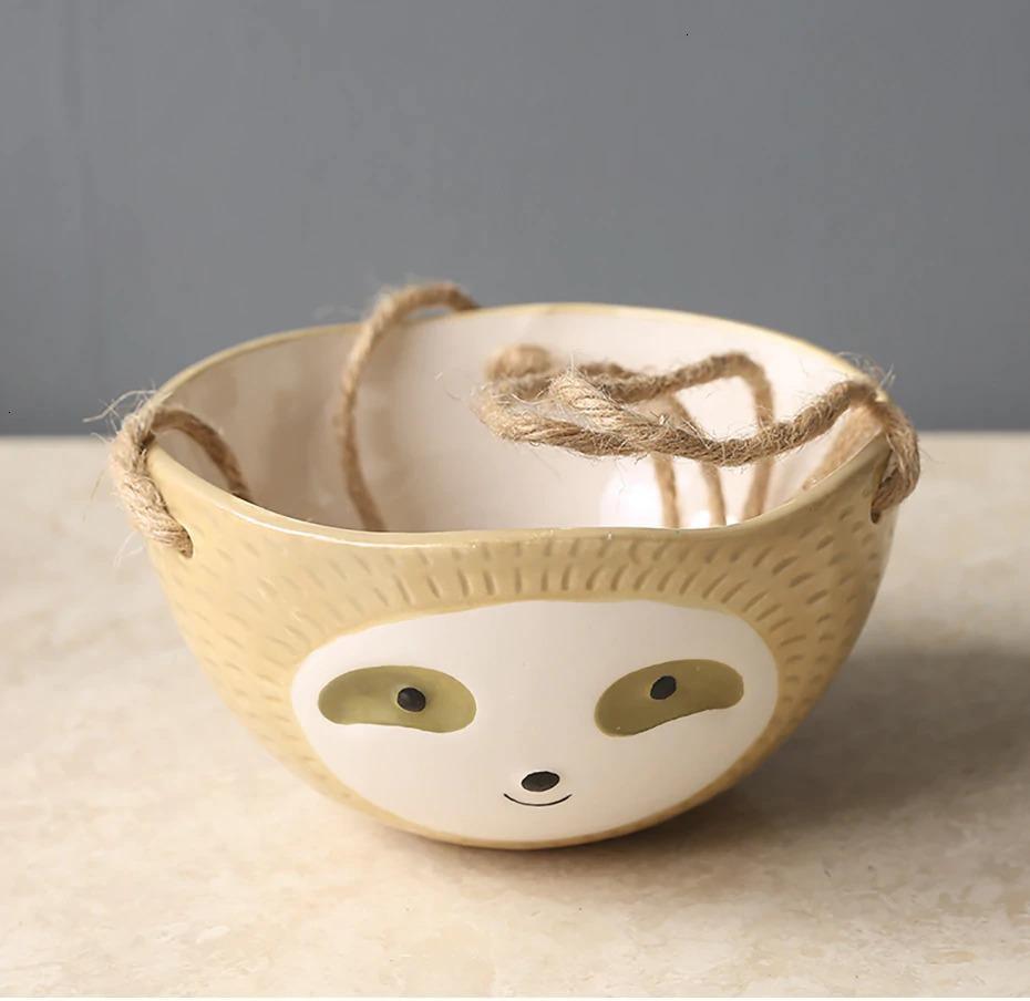 Rynx | ChillPaws Hanging Ceramic Planter for Succulents | Sloth Design | Stylish Decor for Home & Garden