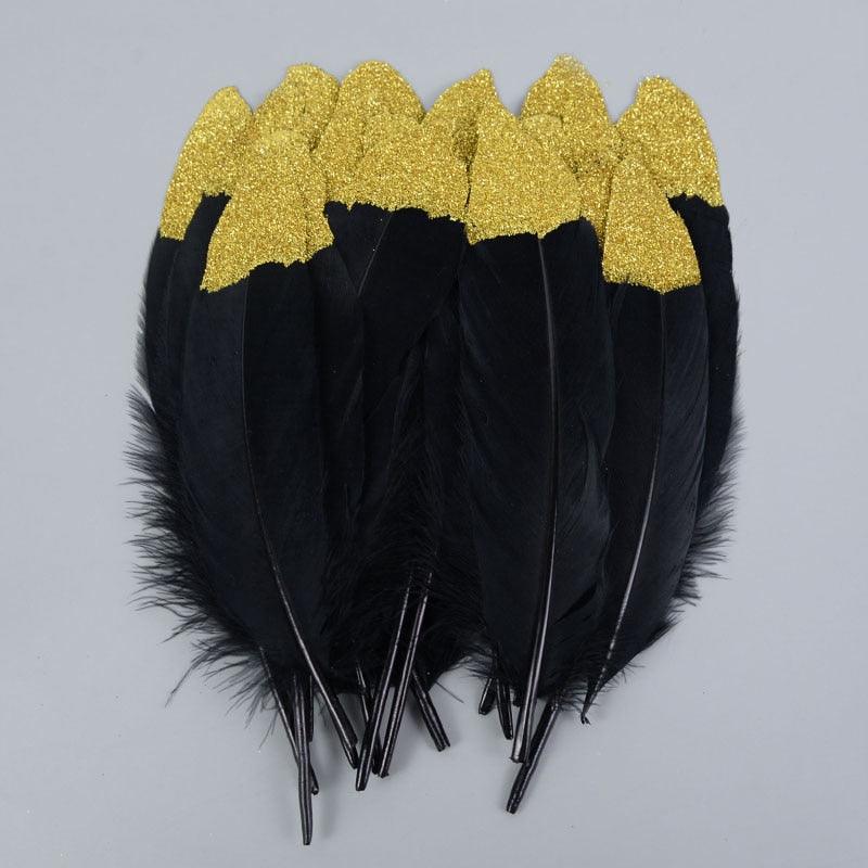 Rynx | Glamorous Gold Tipped Feather Craft Set for Elegant Event Enhancements