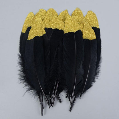 Rynx | Glamorous Gold Tipped Feather Craft Set for Elegant Event Enhancements