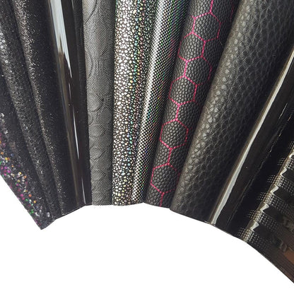Rynx | Sparkling Black Faux Leather Craft Set - Essential DIY Supplies