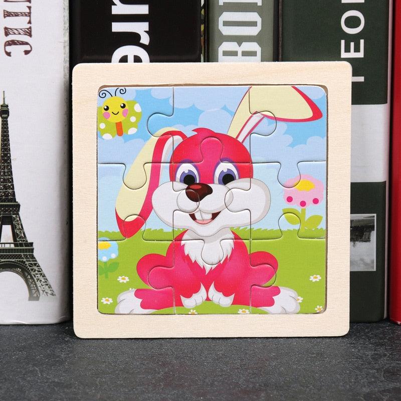 Rynx | Animal Adventure Wooden Tangram Puzzle Set - Creative Learning Toy for Children
