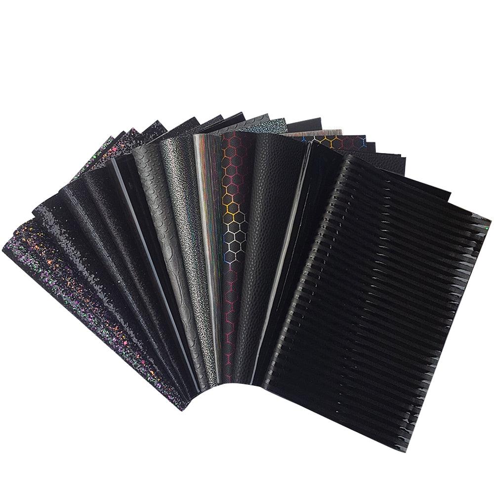Rynx | Sparkling Black Faux Leather Craft Set - Essential DIY Supplies