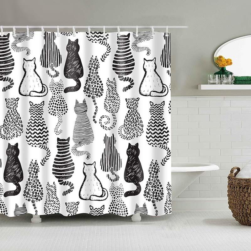 Rynx | Cat Print Bathroom Curtain