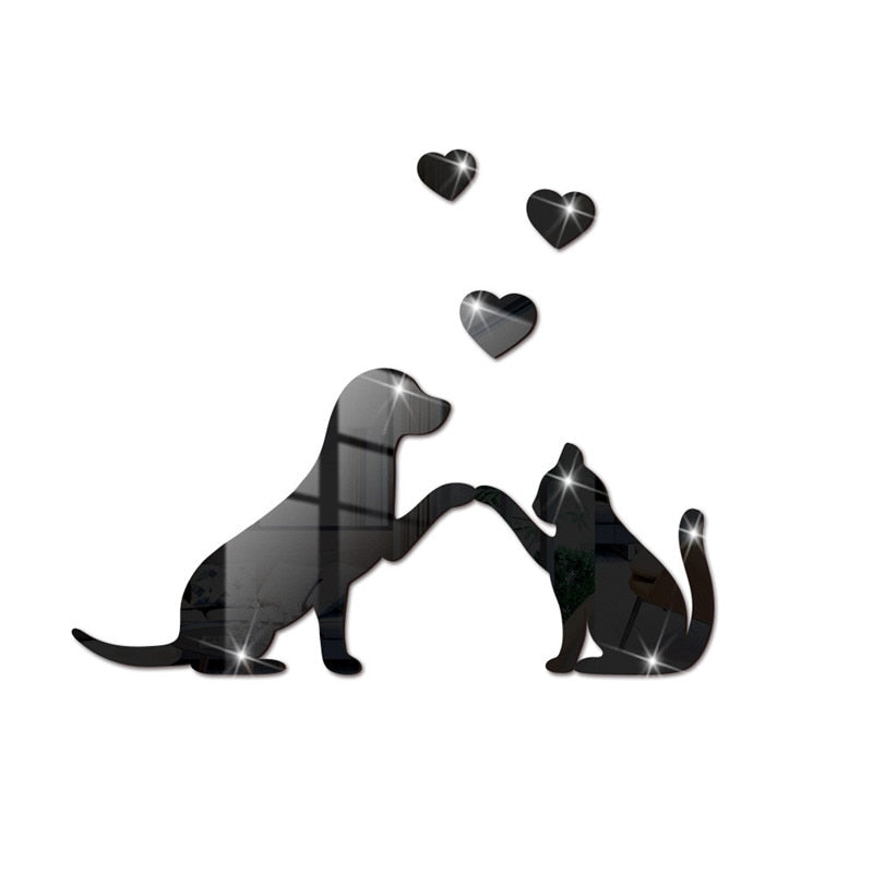 Rynx | Funny Cat and Dog Acrylic Wall Sticker