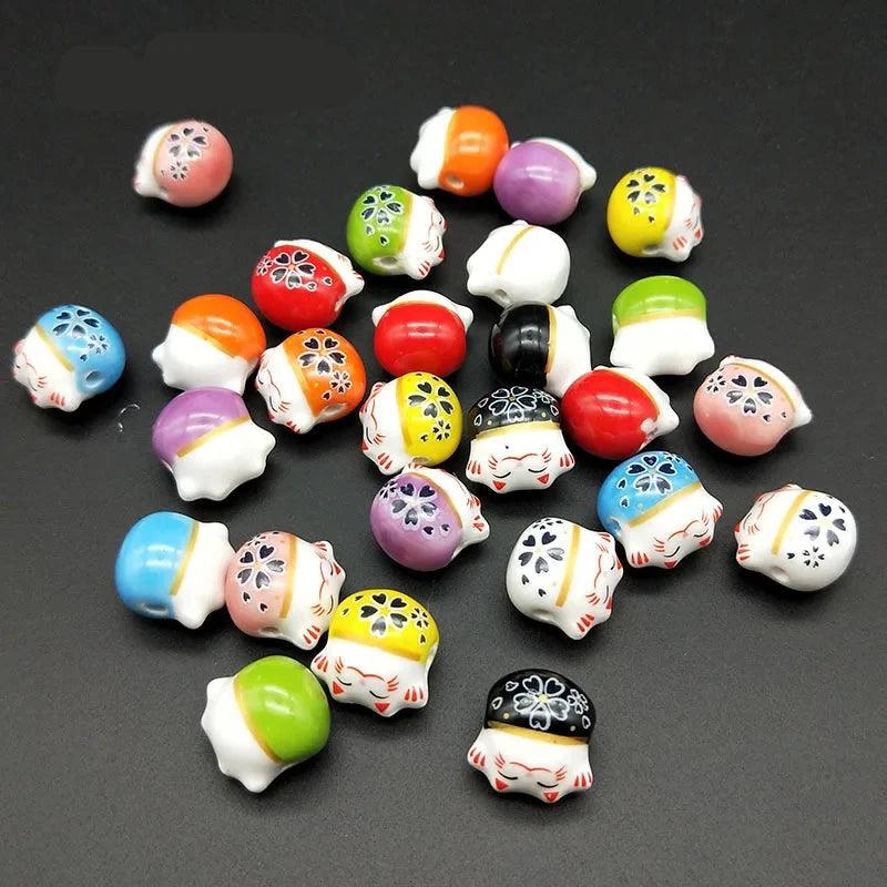 Rynx | Charming 10-piece Ceramic Lucky Cat Bead Set