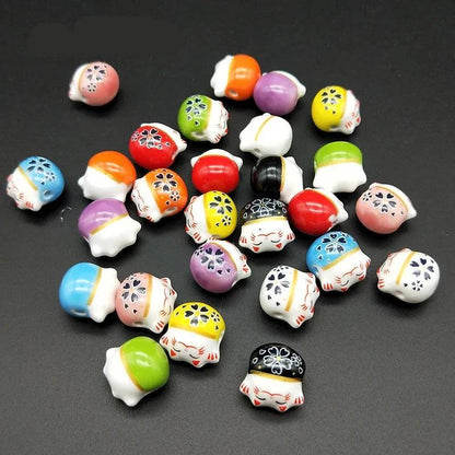 Rynx | Charming 10-piece Ceramic Lucky Cat Bead Set