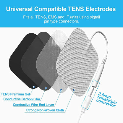 Rynx | Therapeutic TENS Electrode Pads with Conductive Gel - Muscle Stimulator Massage Patches for Physiotherapy Relief & Pressure Pulse Therapy