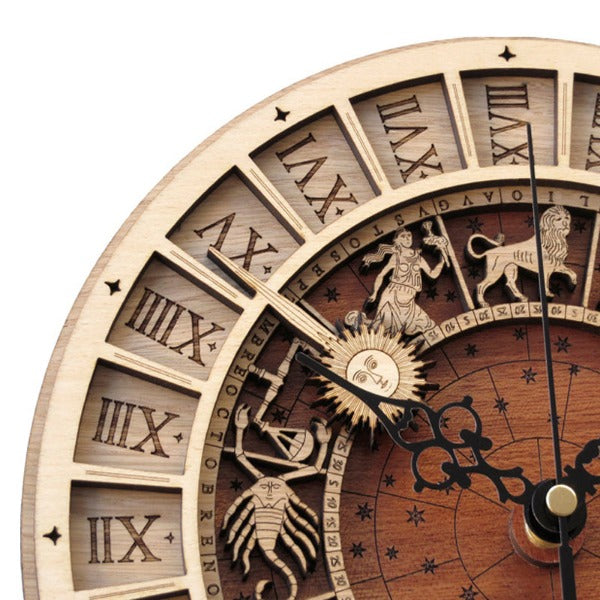 Rynx | 12 Constellations Wood Wall Clock