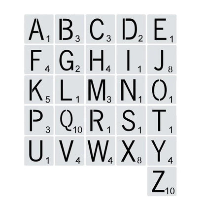 Rynx | 26-piece versatile alphabet stencil set for creative crafting projects and home decor
