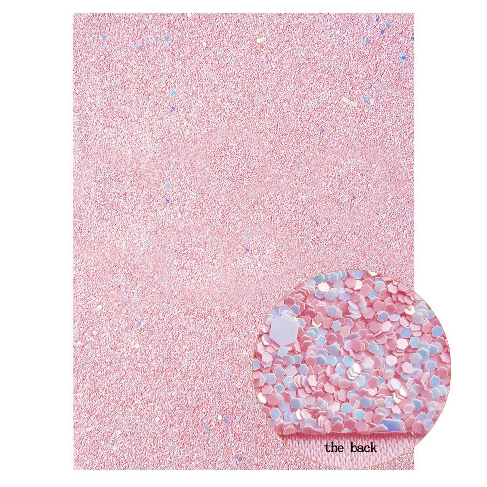 Rynx | Sparkling Pink Holographic Hard Glitter Fabric - Premium Crafting Delights