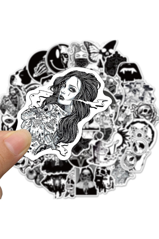 Rynx | Black and white scrapbook stickers