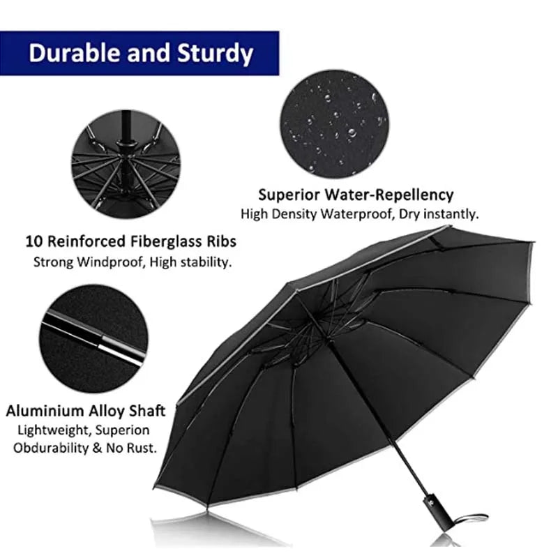 Rynx | Stay Dry and Stylish with our Inverted Umbrella – Windproof, Folding, and Reflective!