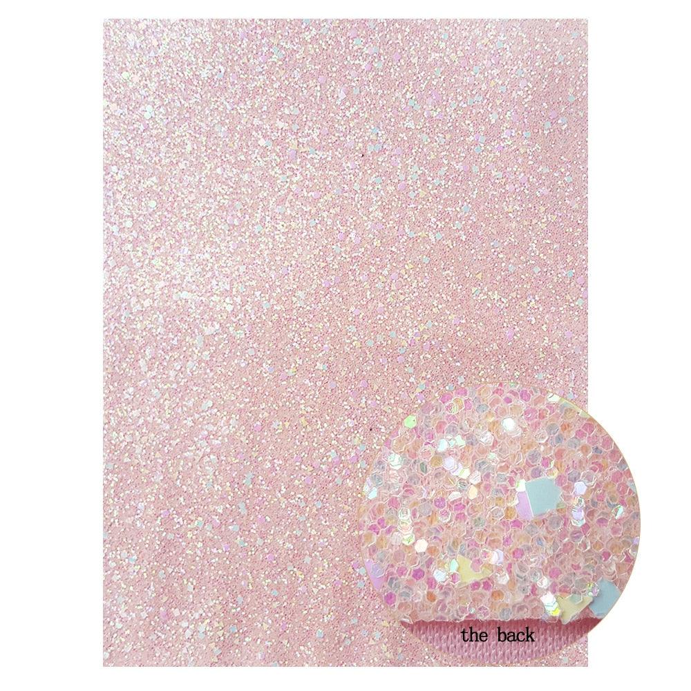 Rynx | Sparkling Pink Holographic Hard Glitter Fabric - Premium Crafting Delights