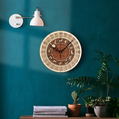 Rynx | 12 Constellations Wood Wall Clock