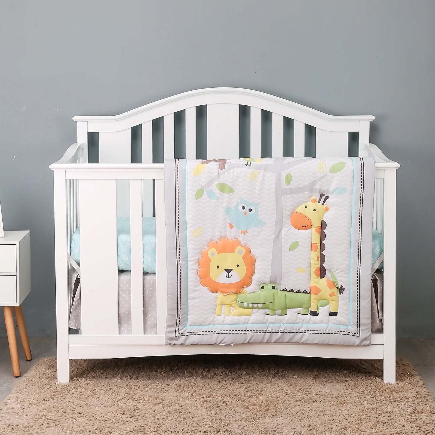 Rynx | Jungle Design Baby Bedding Set for Boys - Blanket, Crib Sheet