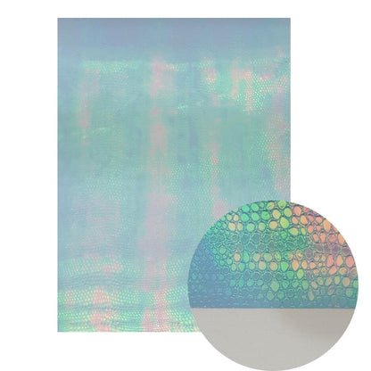 Rynx | Irisdente Blue Snake Glossy Fabric for Creative Crafting