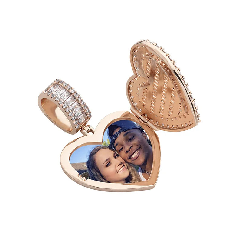Rynx | THE BLING KING Large Heart-Shaped Photo Locket Pendant
