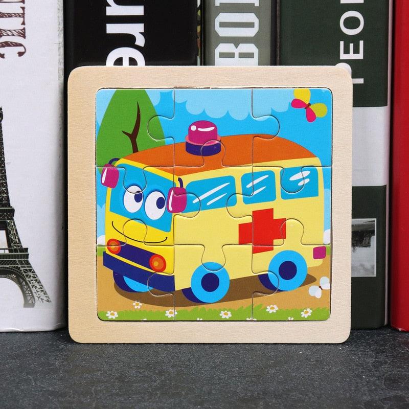 Rynx | Animal Adventure Wooden Tangram Puzzle Set - Creative Learning Toy for Children