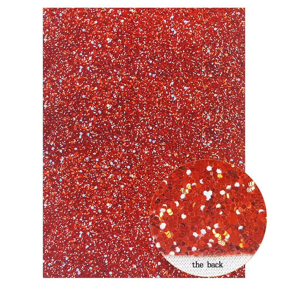 Rynx | Shiny Red Chunky Glitter Craft Fabric Sheets - A4 Size for DIY Projects