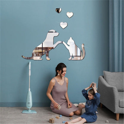 Rynx | Funny Cat and Dog Acrylic Wall Sticker