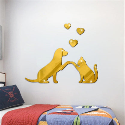 Rynx | Funny Cat and Dog Acrylic Wall Sticker