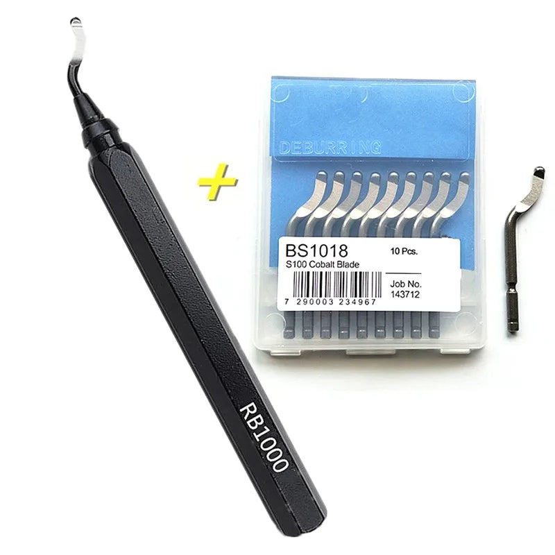 Rynx | Metal Handle Burr Trimmer Knife RB1000 - HSS Pipe Quick Clamping Deburring Tool - Edger Scraper for Trimming (BS1010, BS1018, BK3010)
