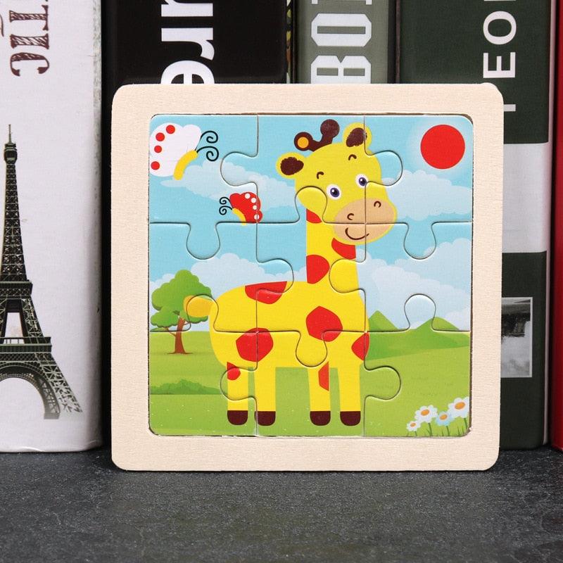 Rynx | Animal Adventure Wooden Tangram Puzzle Set - Creative Learning Toy for Children