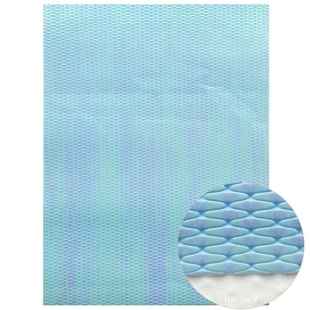 Rynx | Irisdente Blue Snake Glossy Fabric for Creative Crafting