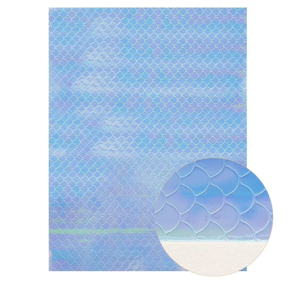 Rynx | Irisdente Blue Snake Glossy Fabric for Creative Crafting