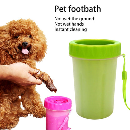 Pet Antiseptic Products Silicone Wash Feet Cleaning Cup Size: L(Green)