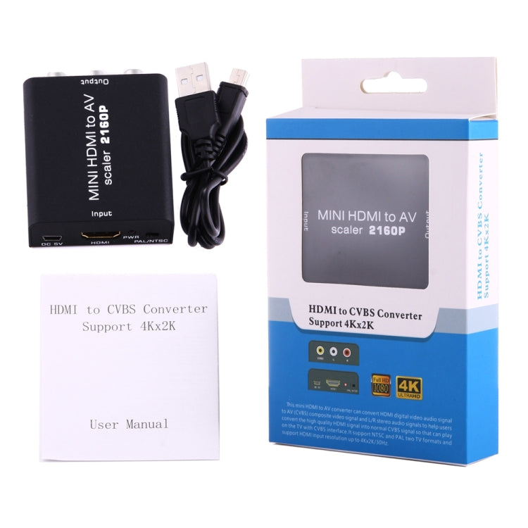 Rynx | Mini HDMI to AV / CVBS Composite Video Signal Converter (Black)