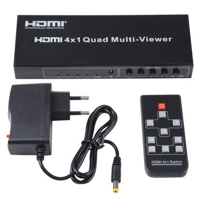 Rynx | 4 in 1 Out HDMI Quad-Multi-Viewer with seamless switcher, US plug
