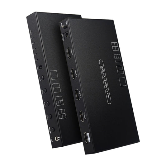 Rynx | Measy MV4341 4K 30Hz 4 In 1 Out HDMI Quad Screen Splitter, Plug Type: US Plug (Black)