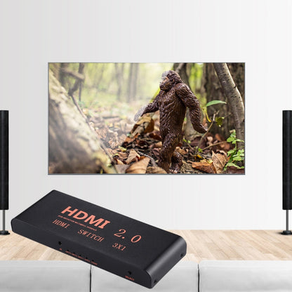Rynx | 3X1 4K/60Hz HDMI 2.0 Switch with Remote Control, EU Plug