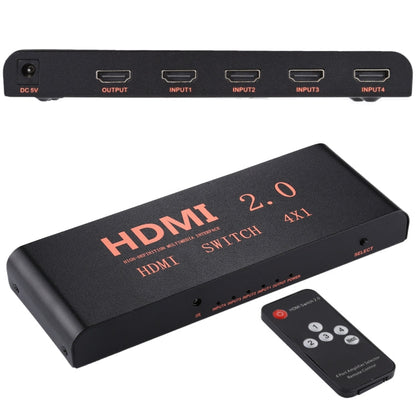 Rynx | 4X1 4K/60Hz HDMI 2.0 Switch with Remote Control, EU Plug