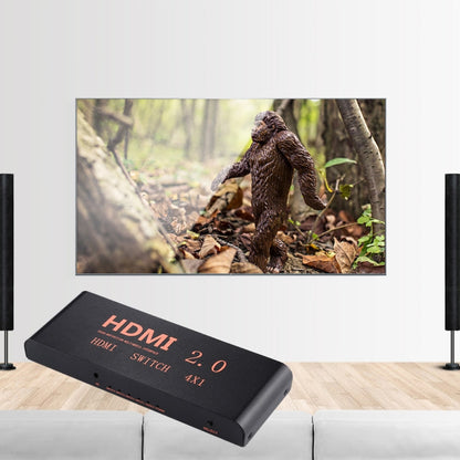 Rynx | 4X1 4K/60Hz HDMI 2.0 Switch with Remote Control, EU Plug