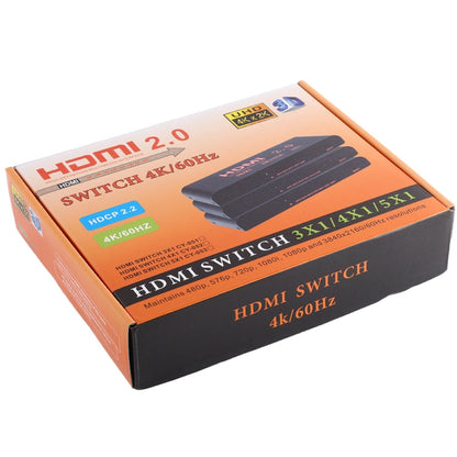 Rynx | 4X1 4K/60Hz HDMI 2.0 Switch with Remote Control, EU Plug