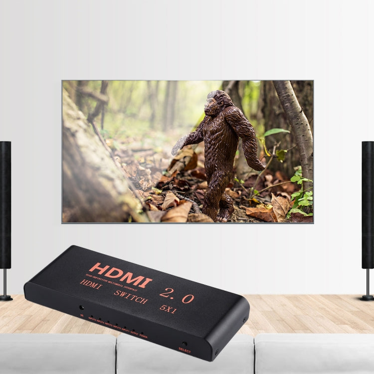 Rynx | 5X1 4K/60Hz HDMI 2.0 Switch with Remote Control, EU Plug