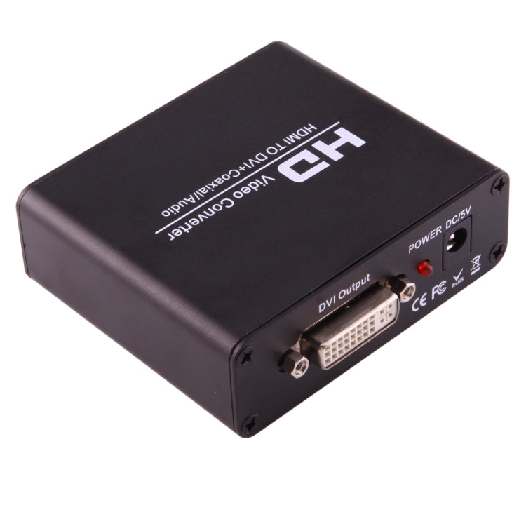 Rynx | NEWKENG X5 HDMI to DVI with Audio 3.5mm Coaxial Output Video Converter, US Plug