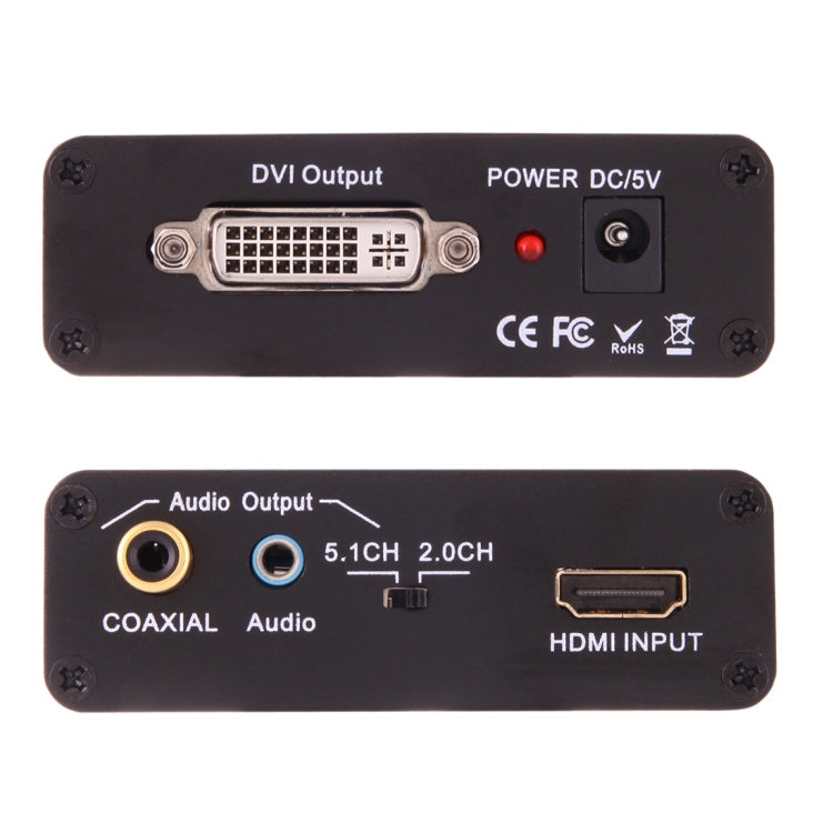 Rynx | NEWKENG X5 HDMI to DVI with Audio 3.5mm Coaxial Output Video Converter, US Plug